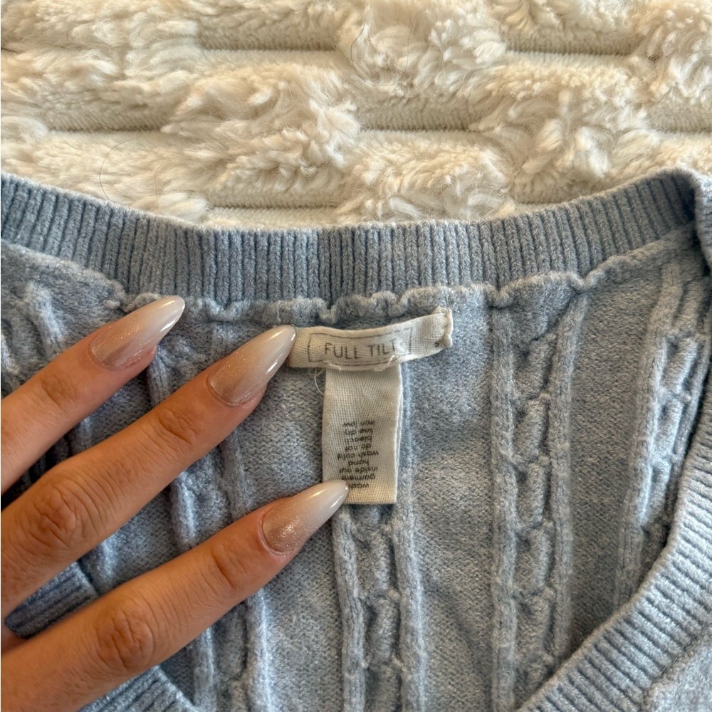 Full Tilt Women's Light Blue Sweater Vest
